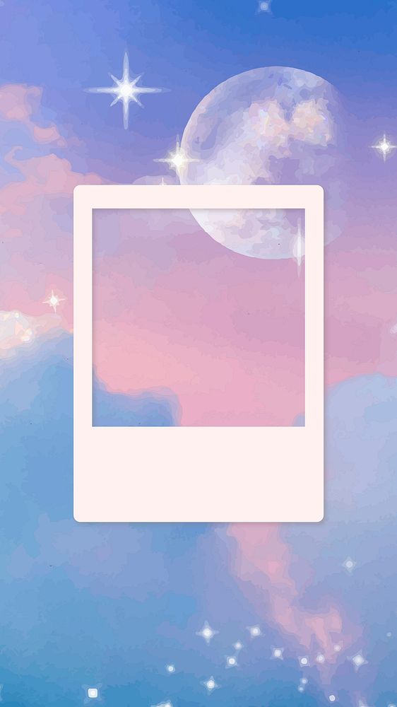 Pastel sky instant photo Instagram story, cute design psd
