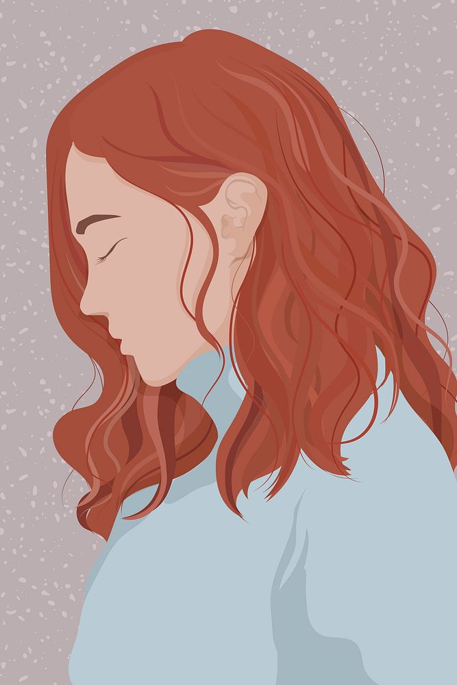 Emotional stress background, feminine illustration design