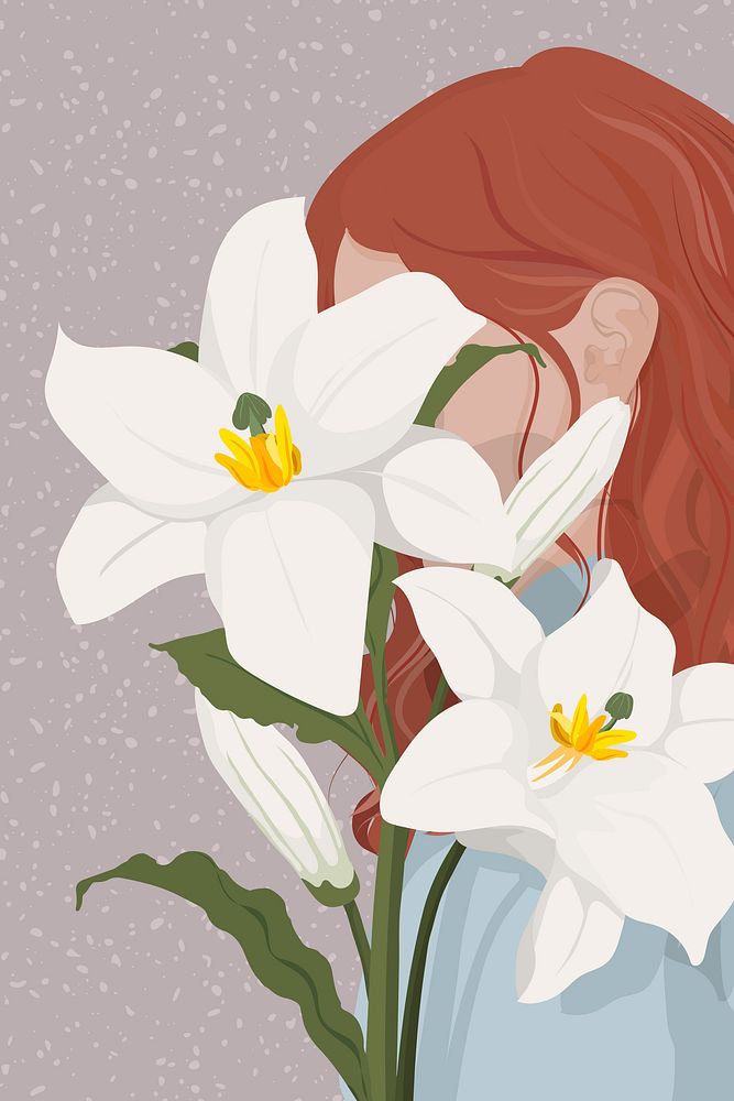 Lily background, feminine illustration design