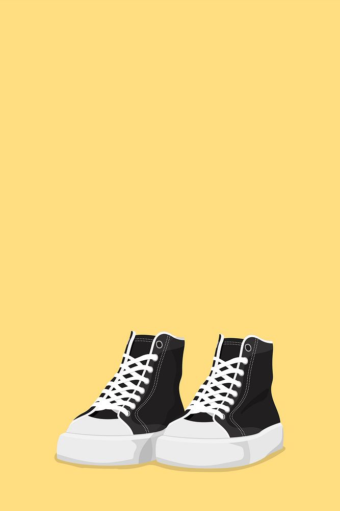 High top shoe background, feminine illustration design