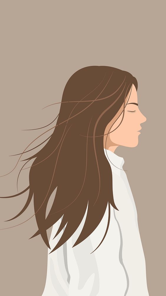 Girl illustration iPhone wallpaper, self esteem design