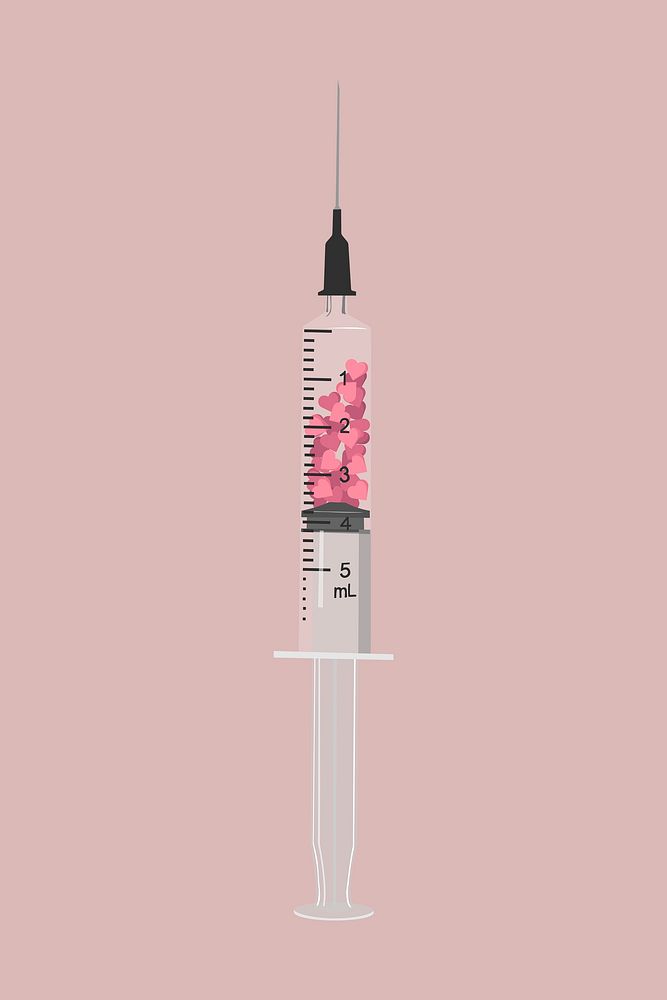 Syringe clipart, mental health illustration design psd