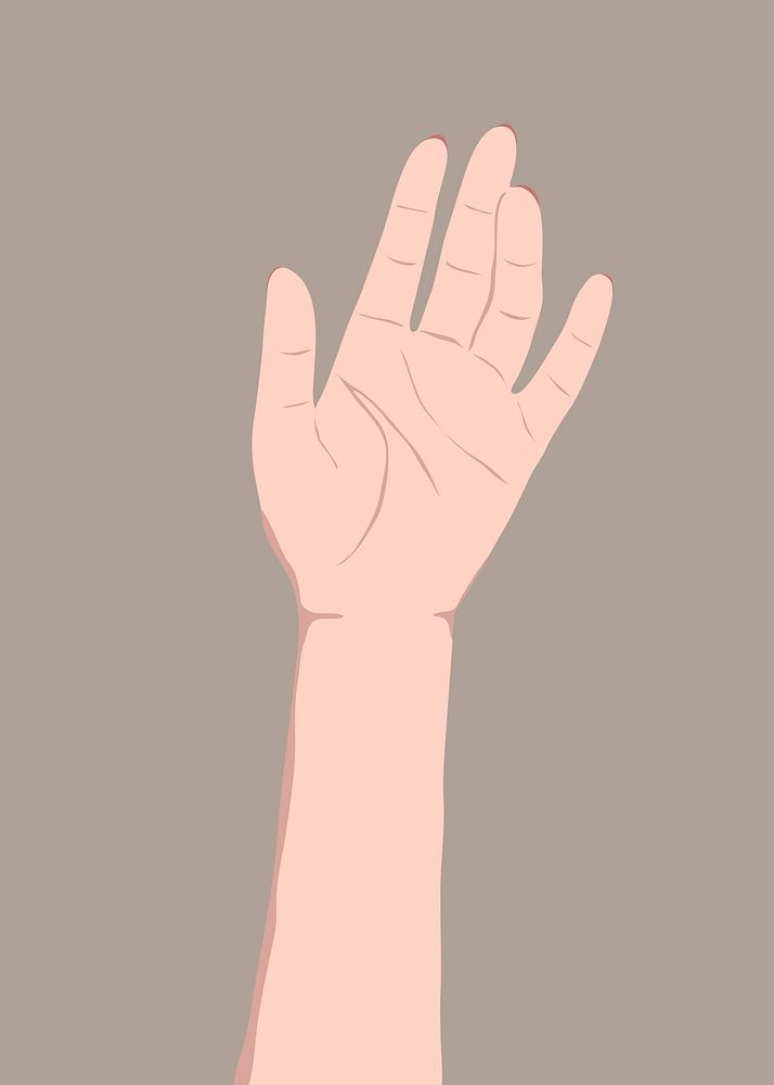Raising hand background, people illustration