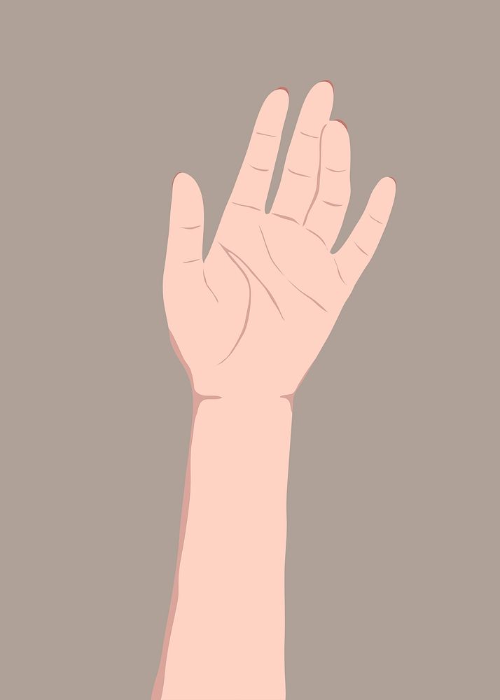 Raising hand clipart, people illustration psd