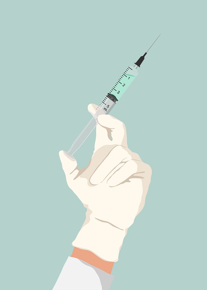 Syringe clipart, mental health illustration design psd