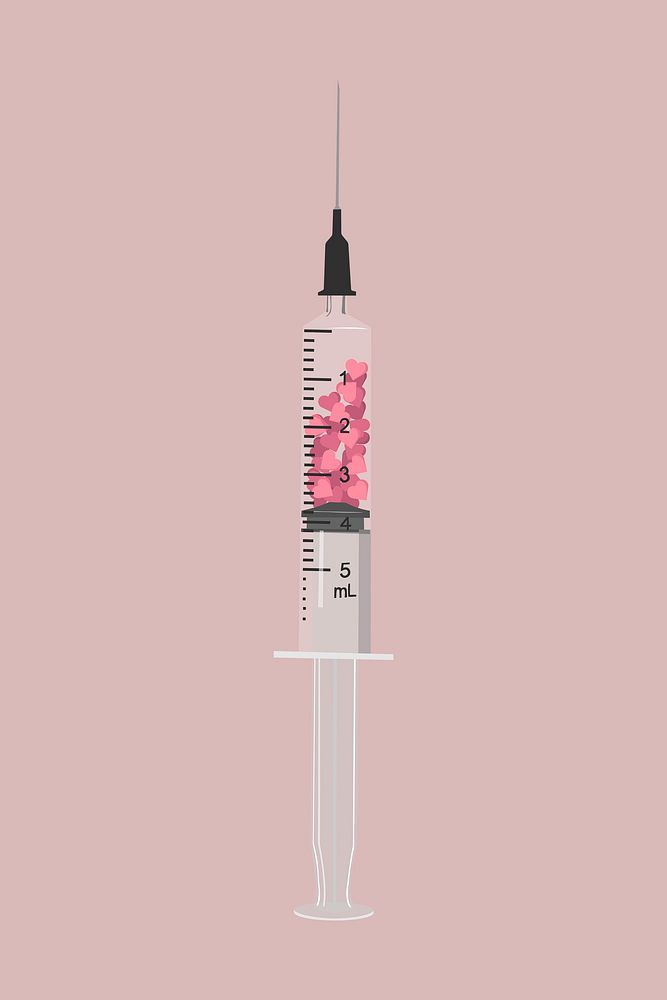 Injection clipart, mental health illustration design vector