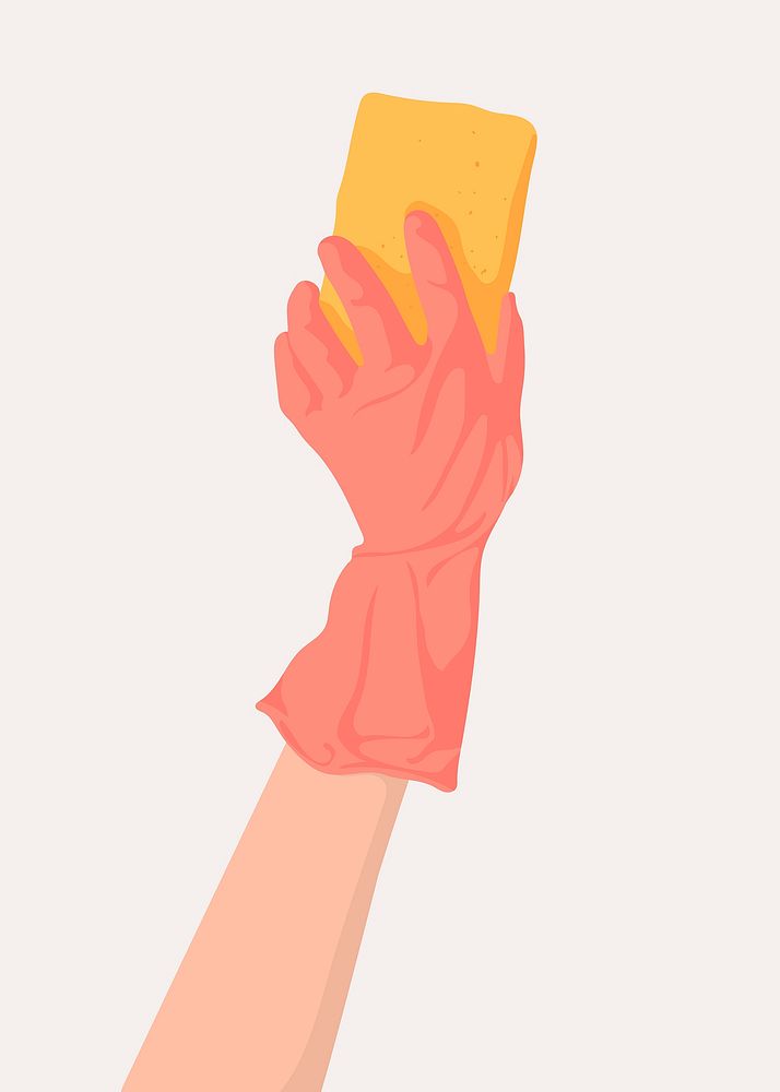 Hand holding sponge background, feminine illustration