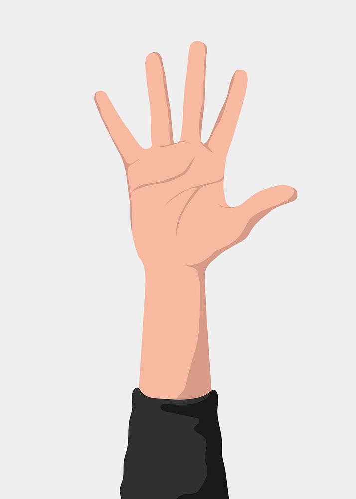 Raising hand clipart, people illustration design vector