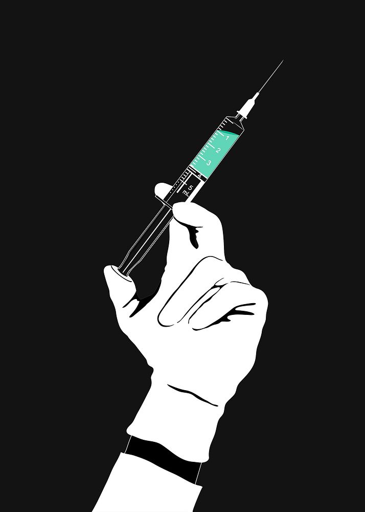 Syringe clipart, mental health illustration design vector