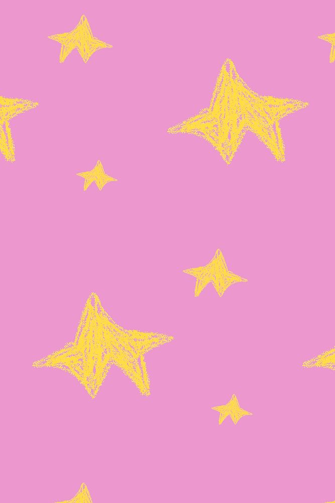 Yellow star pattern, pink background design