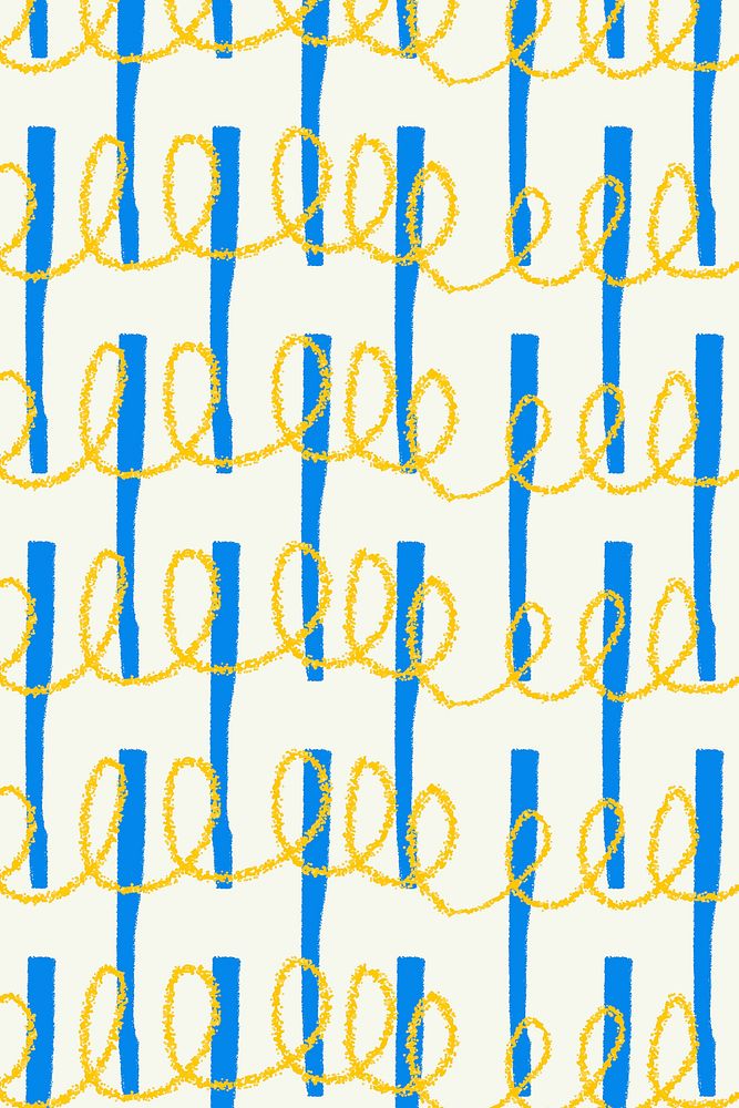 Squiggle crayon pattern, cute background