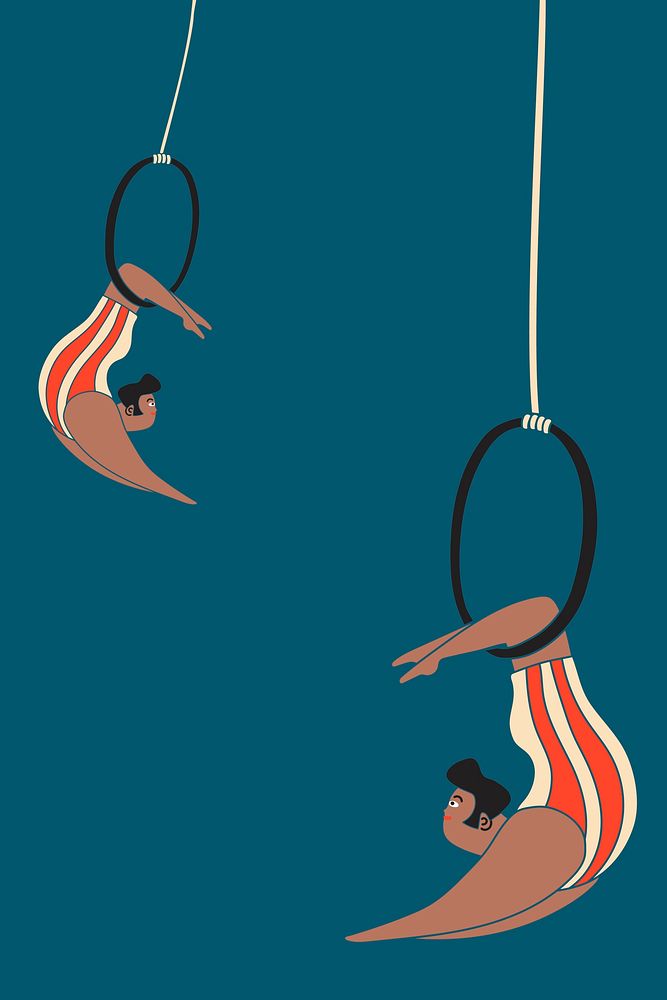 Circus acrobat performer background, character illustration design