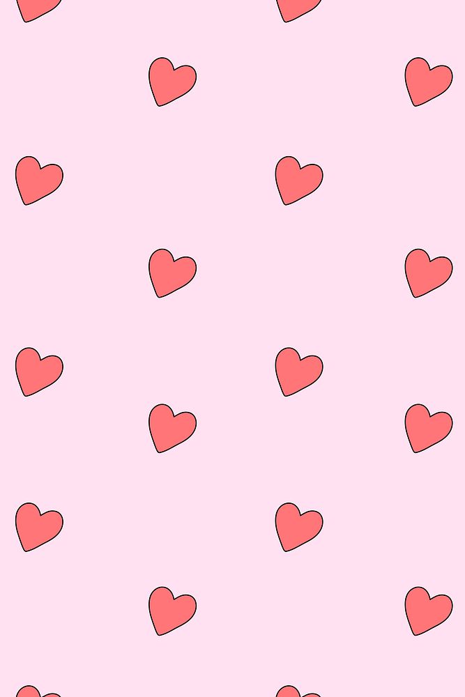 Heart pattern background, social media doodle