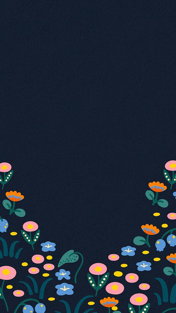 Flower iPhone wallpaper, cute illustration HD background