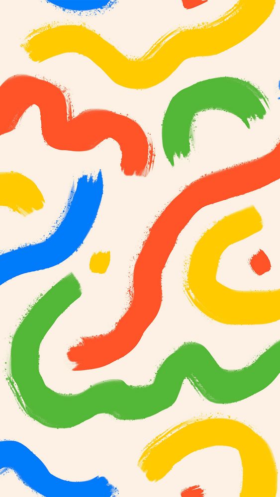 Minimal phone pattern wallpaper, colorful squiggle design