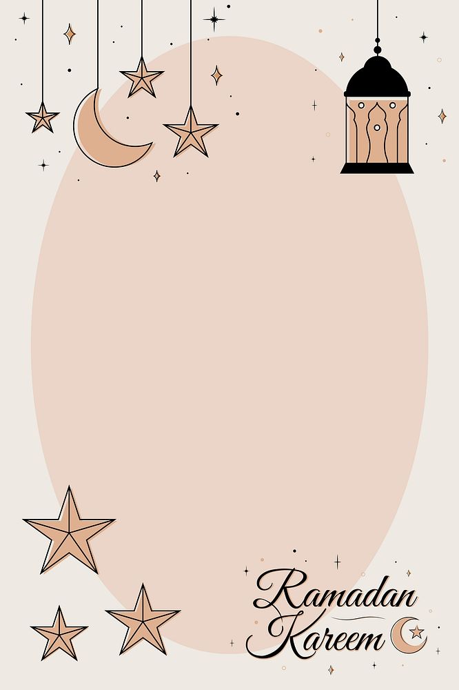 Ramadan background, brown celestial art design vector