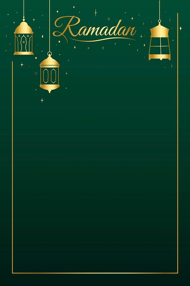 Aesthetic Ramadan background, golden line art vector