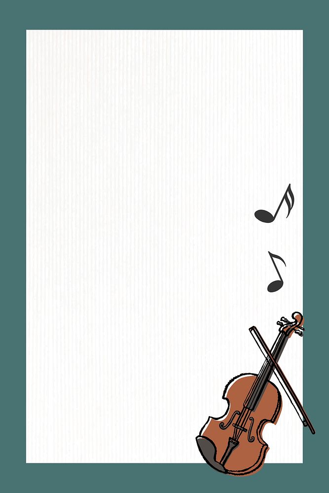 Violin frame background, symphony doodle design psd
