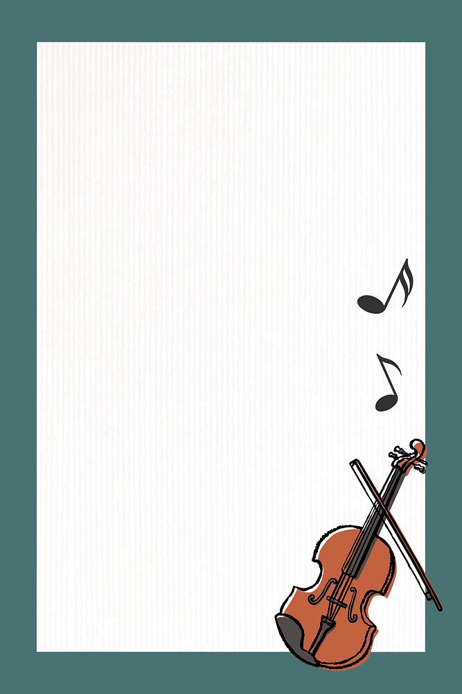 Violin frame background, symphony doodle design vector