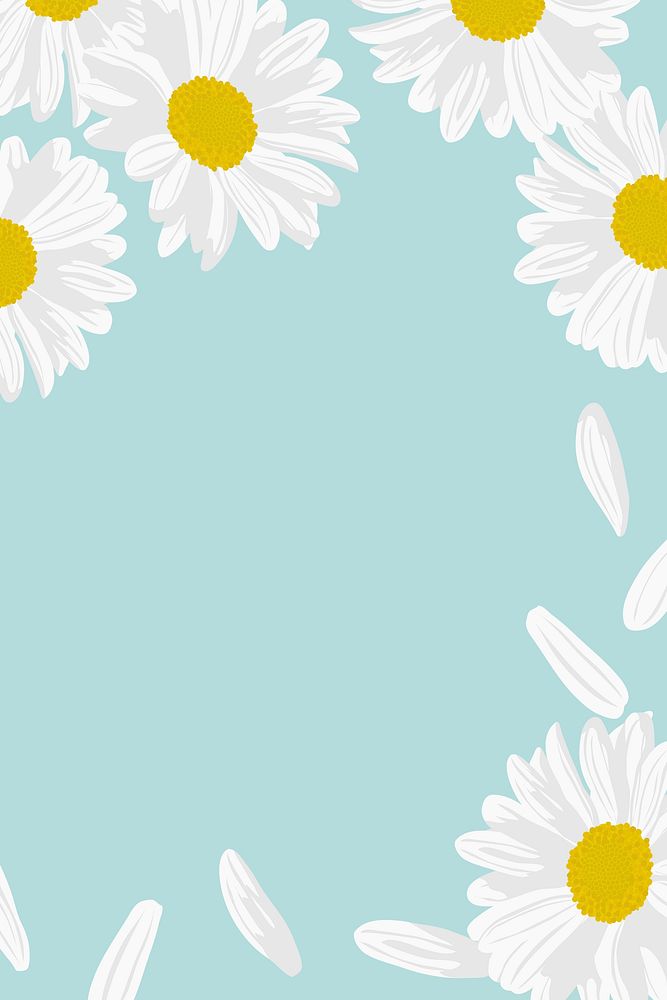 Blue daisy background, white flower | Free Photo Illustration - rawpixel