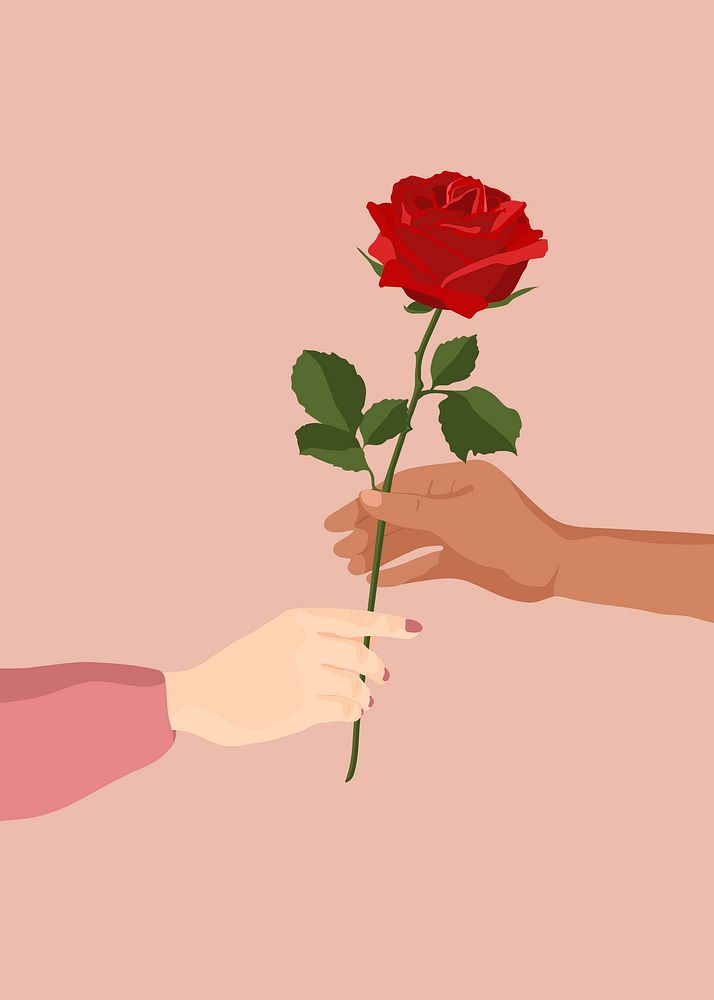 Valentine's rose background, pink aesthetic design vector
