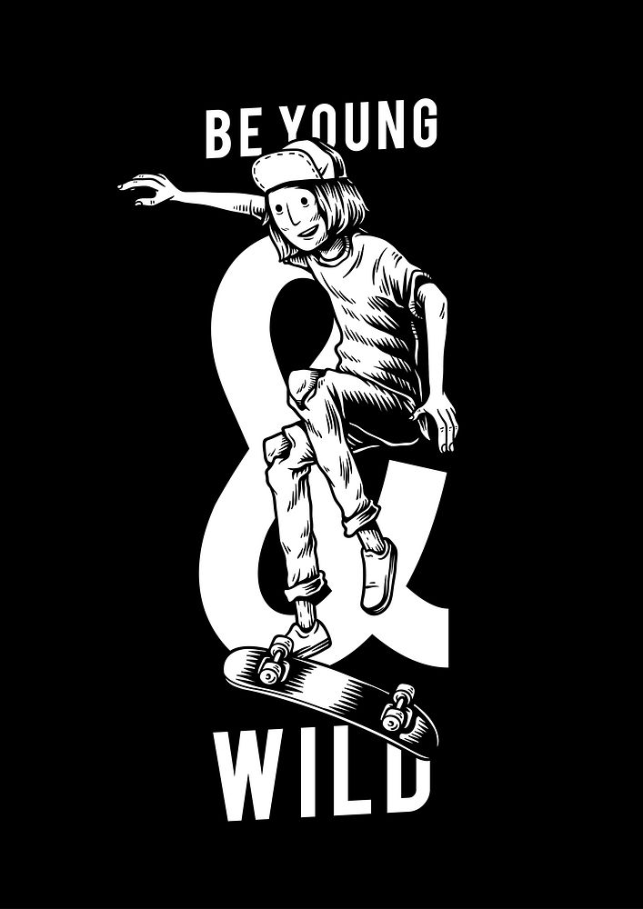 Be young and wild creative illustration