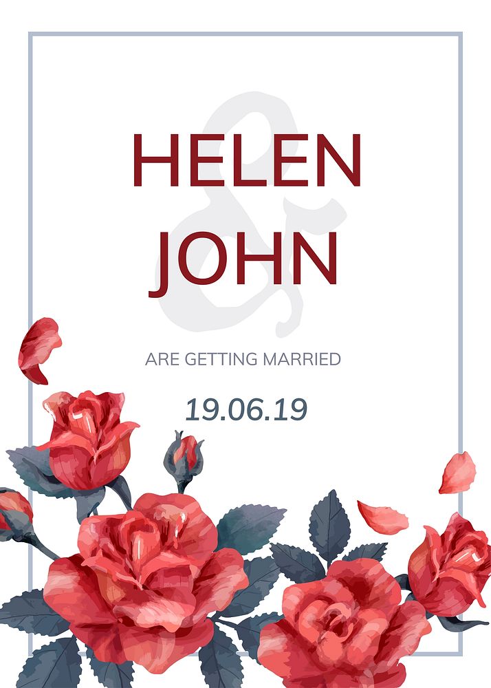 Invitation card with a red color scheme
