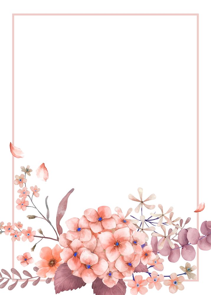 Greetings card with pink and floral theme