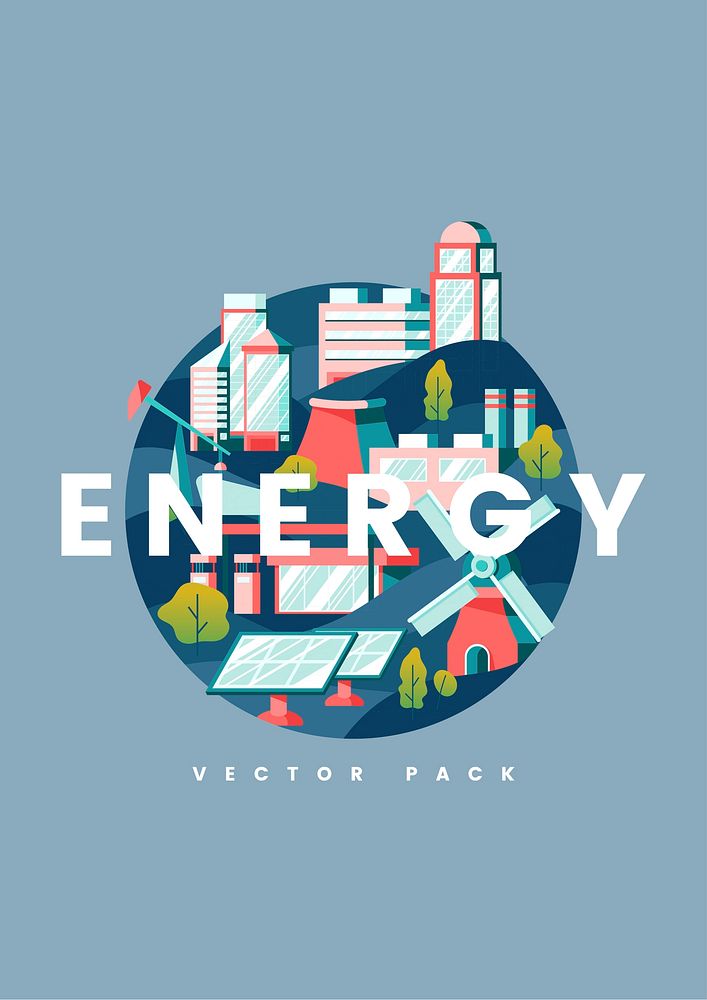 Energy concept vector in blue