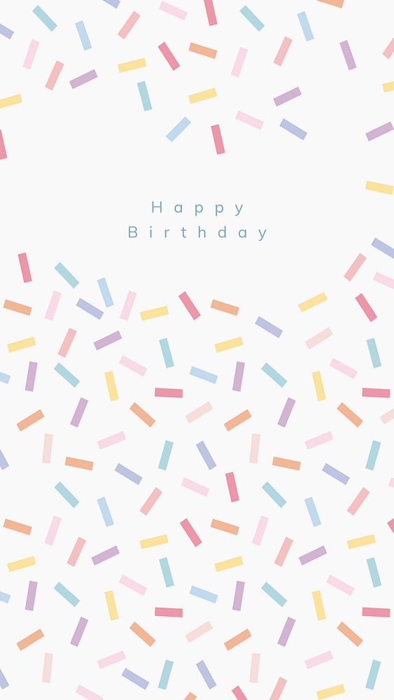 Online birthday greeting template vector with confetti sprinkle background