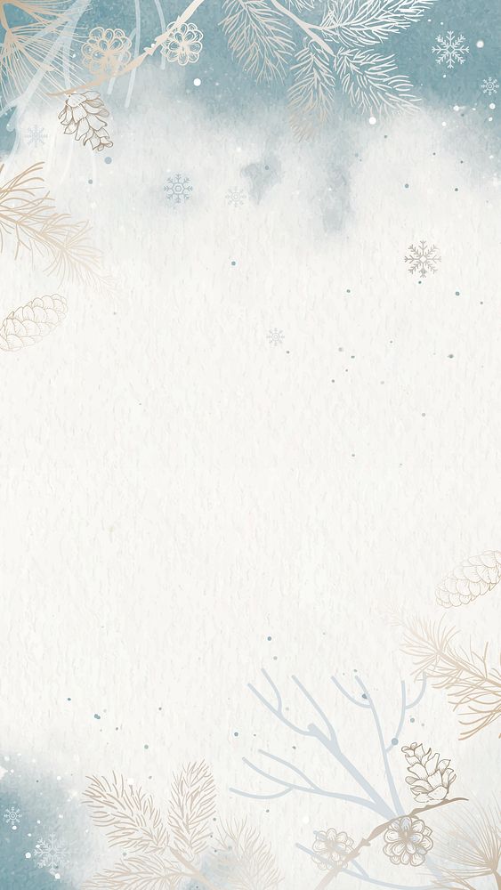 Winter background mobile phone wallpaper vector