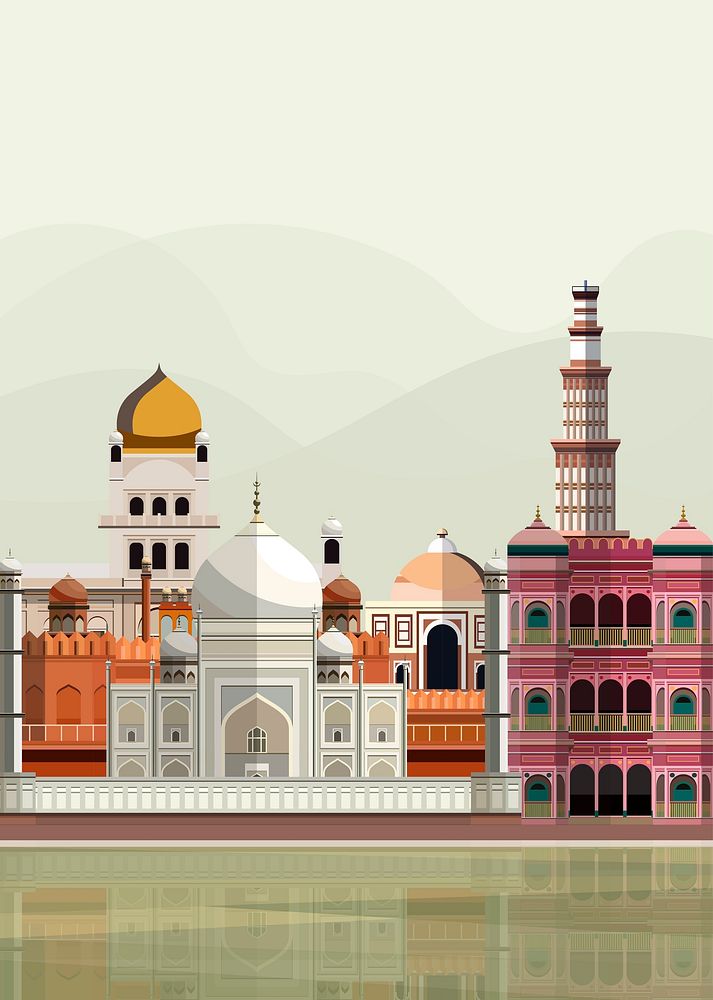 Illustration of Indian landmarks