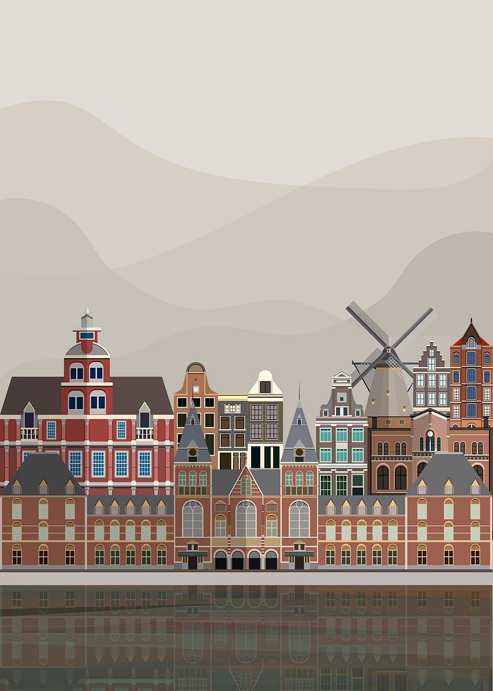 Illustration of the Dutch landmarks