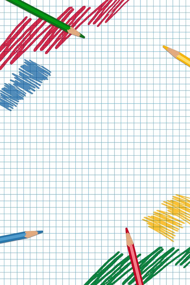 Colorful pencil scribbles on a paper vector