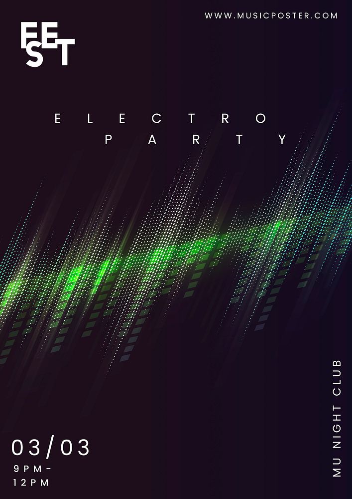 Night party music poster vector
