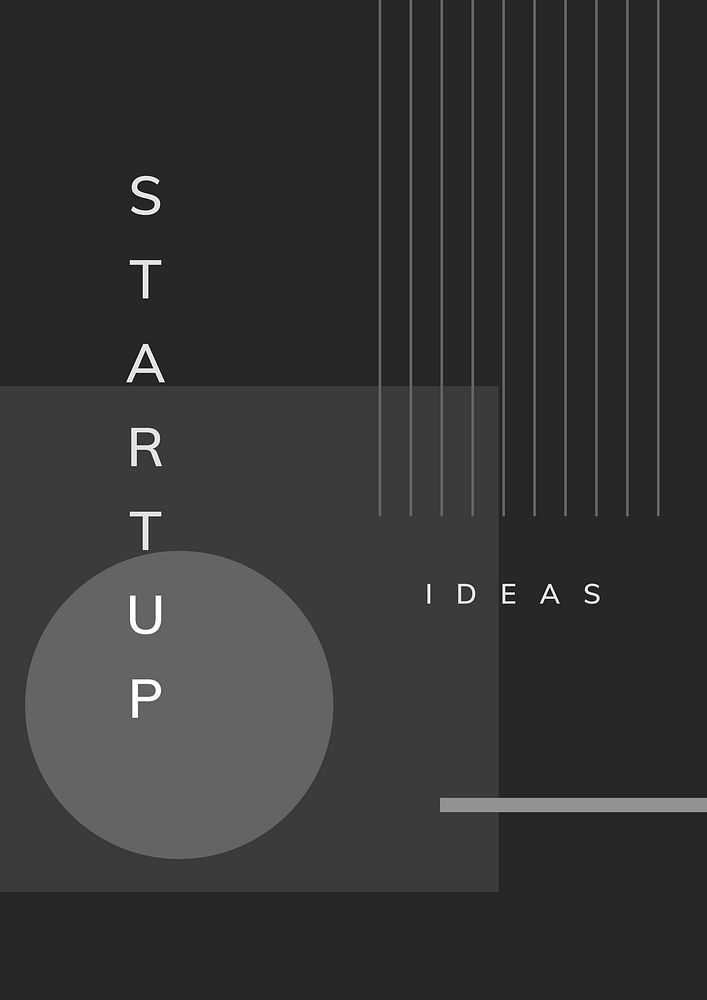 Minimal Memphis design start-up poster vector