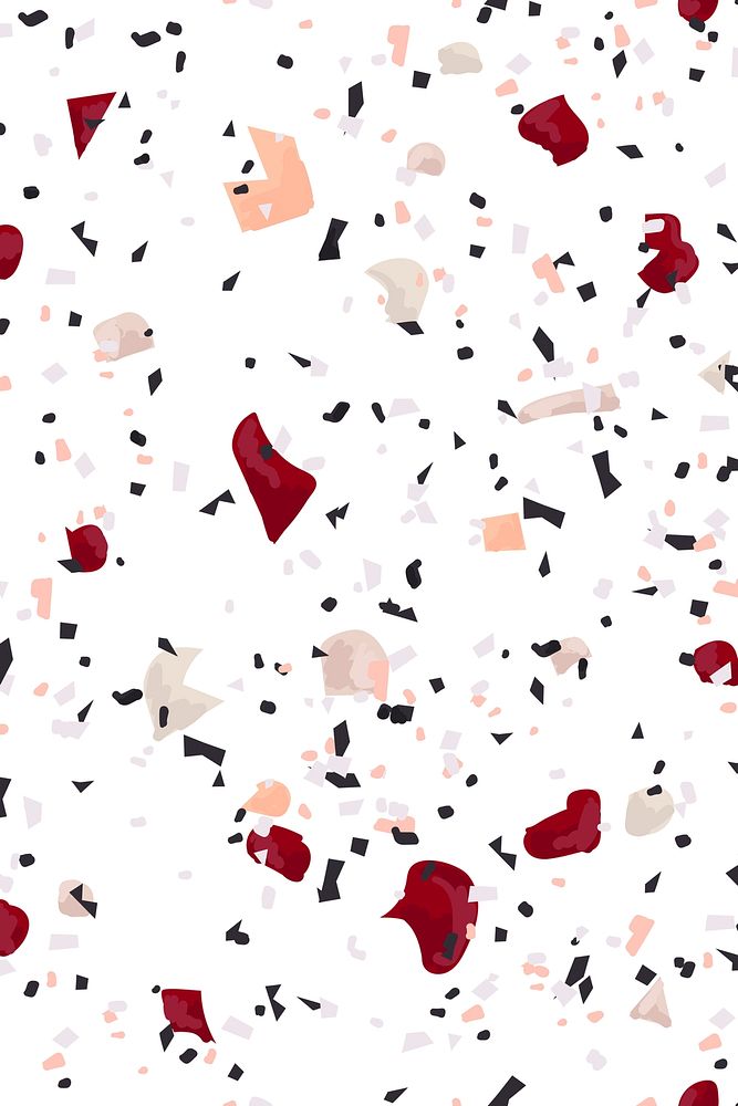 Terrazzo pattern abstract background in velvet red
