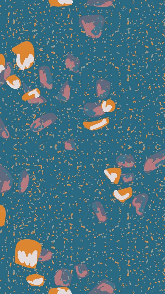 Terrazzo phone wallpaper with navy blue background