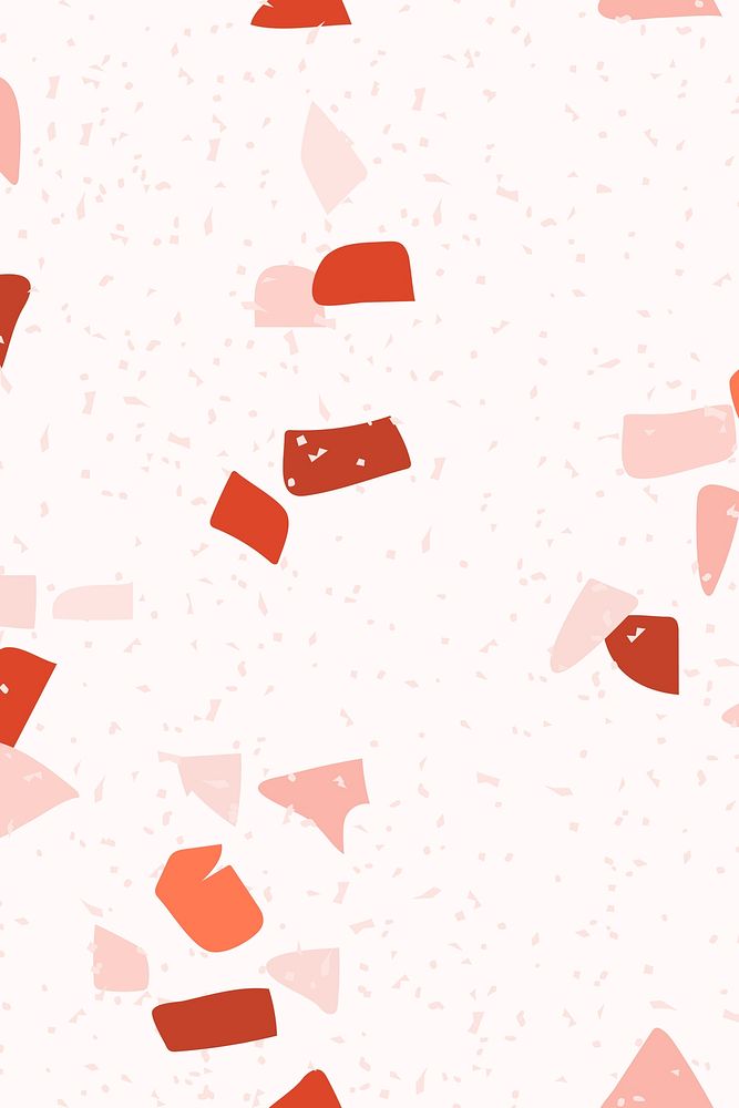 Red and pink terrazzo abstract background pattern