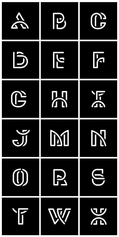 White retro alphabets vector set