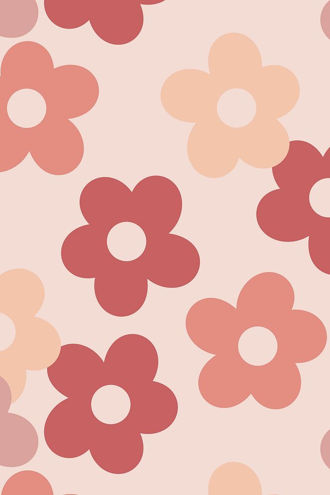 Pink seamess floral patterned background vector