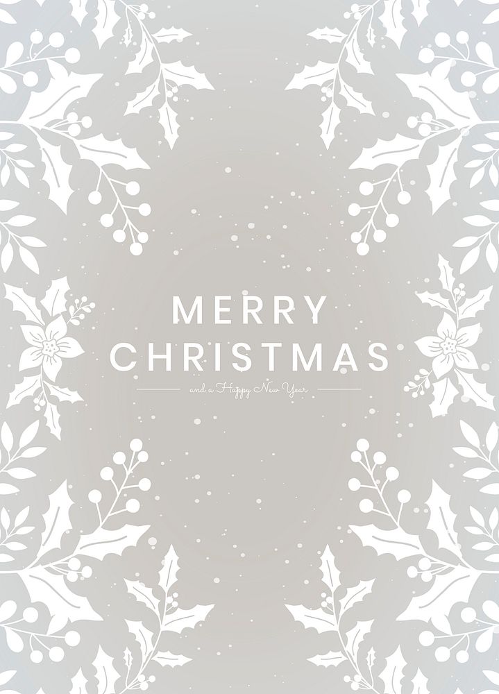 White Christmas season's greeting card 