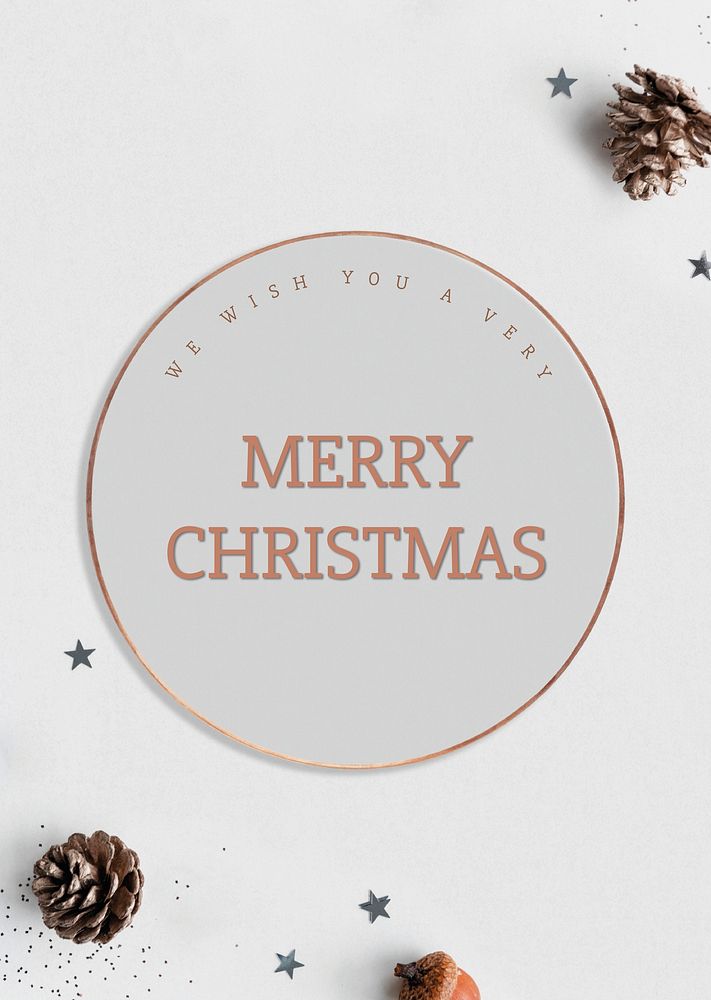 Merry Christmas greeting psd poster template