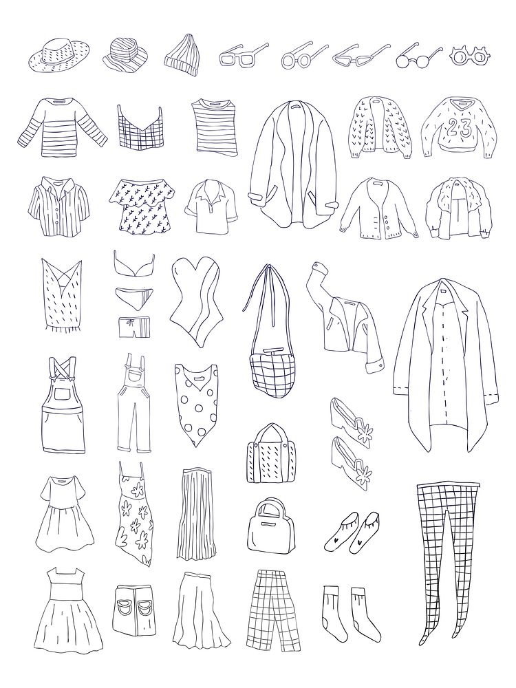 Vector of different types of clothes