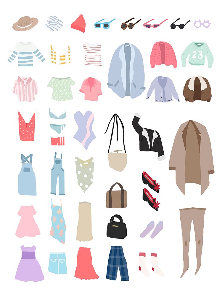 Vector of different types of clothes