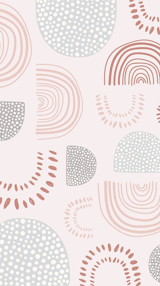 Aesthetic pink iPhone wallpaper, cute doodles