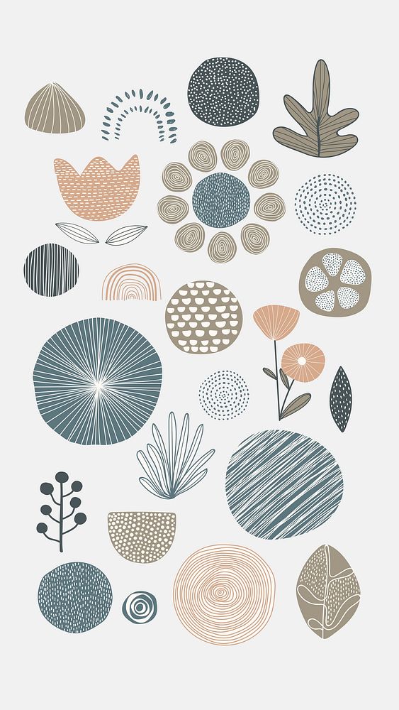 Natural patterned doodle background vector