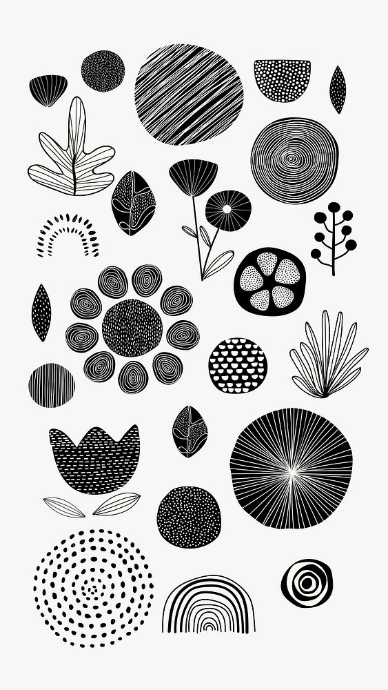 Natural patterned doodle background vector