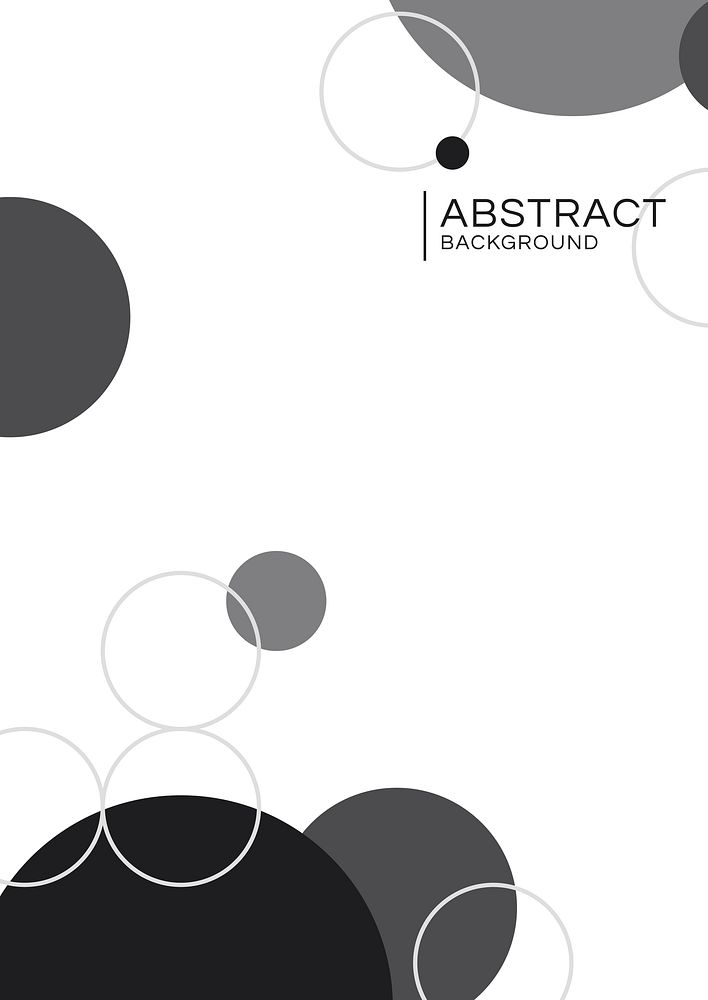 Black and white circle geometric pattern poster vector