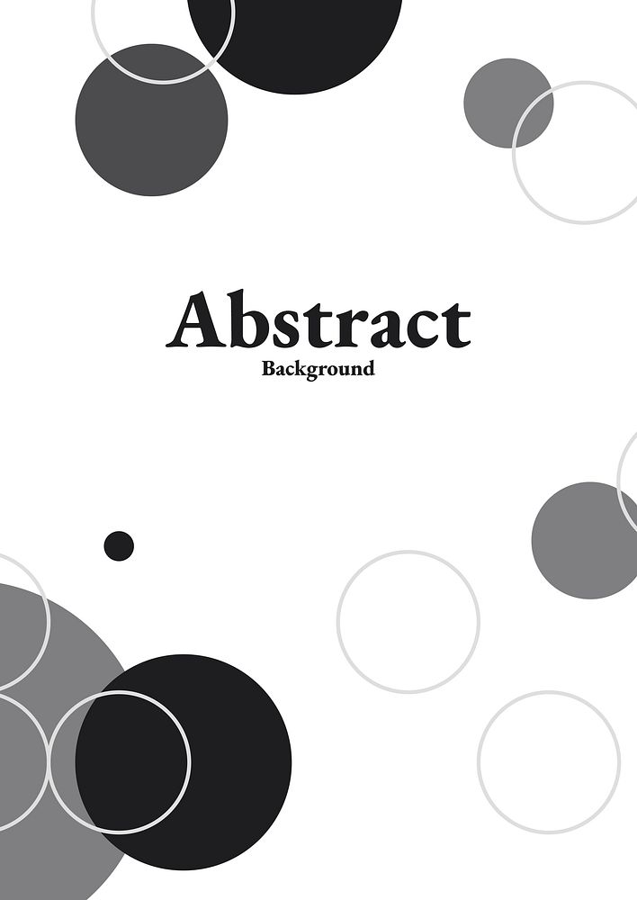 Black and white circle geometric pattern poster vector
